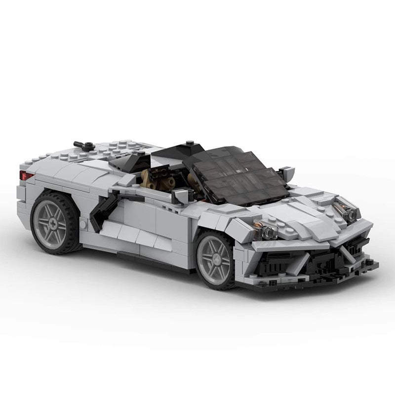 MOC Assembled Toy Vehicle Series Building Blocks Chevrolet Corvette C8 Convertible Car 35066 Sports Car
