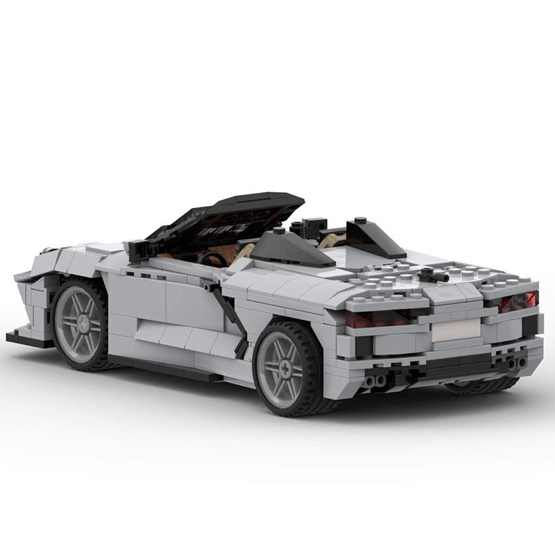 MOC Assembled Toy Vehicle Series Building Blocks Chevrolet Corvette C8 Convertible Car 35066 Sports Car