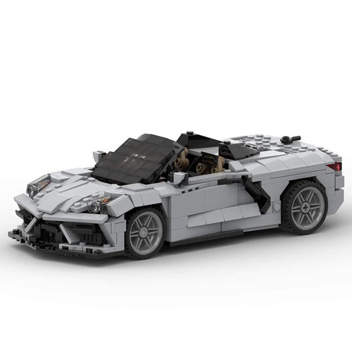 MOC Assembled Toy Vehicle Series Building Blocks Chevrolet Corvette C8 Convertible Car 35066 Sports Car